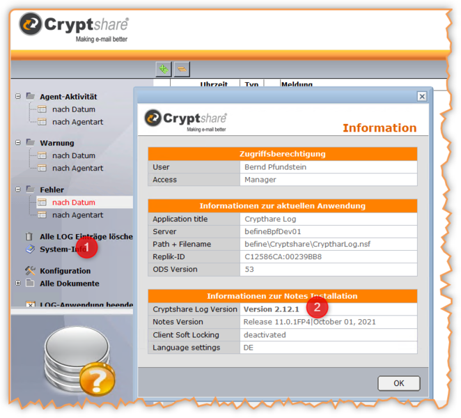 Datei:Cryptshare for Notes Log Info-Dialog.png